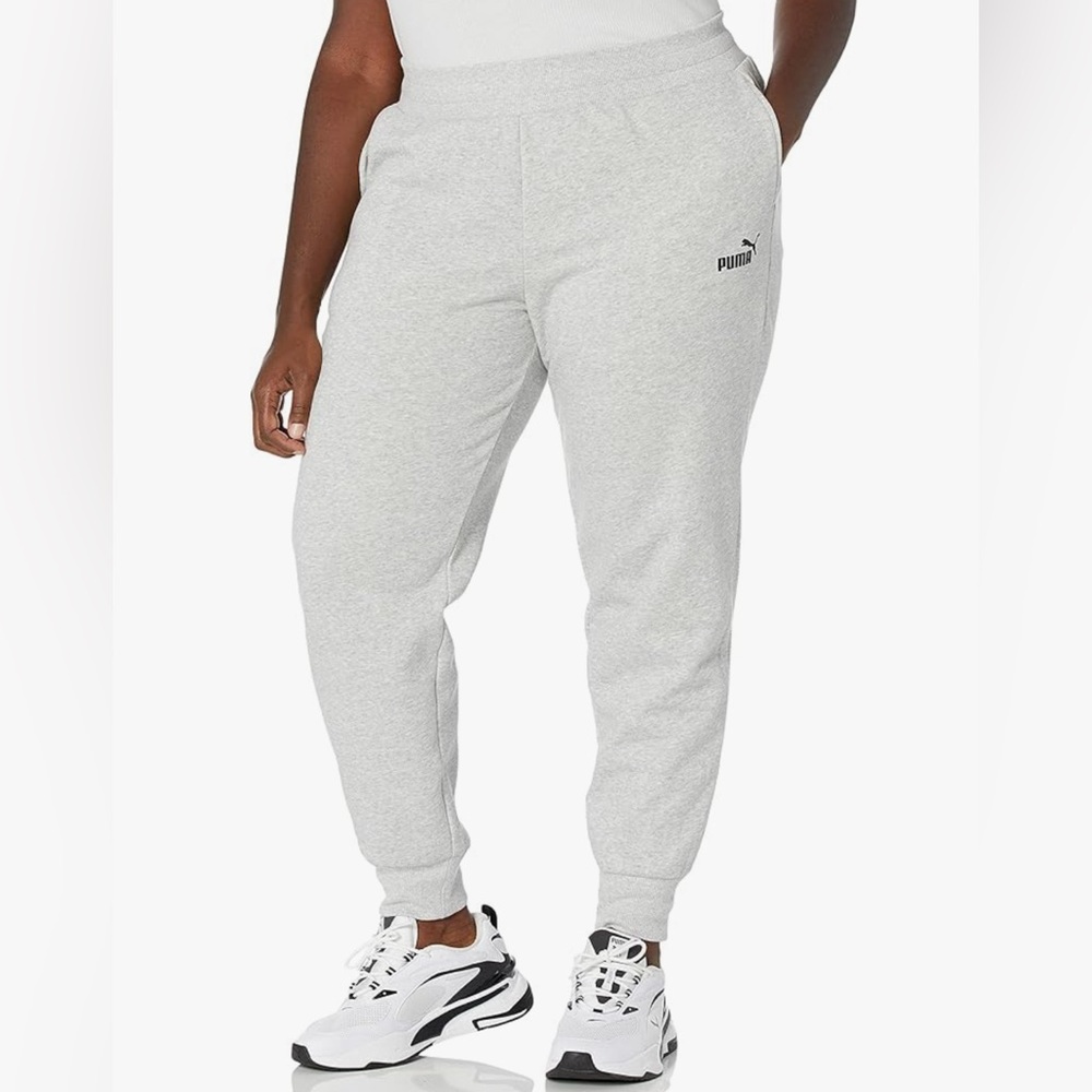 NWT PUMA Women's Essentials Fleece Sweatpants Gray Size 3X